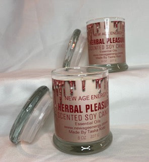 Herbal Pleasure: Small 8 oz Scented Soy Candle