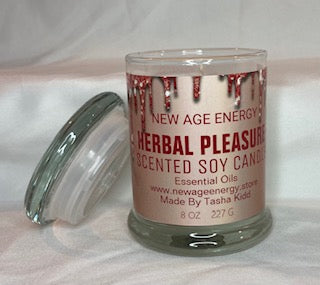 Herbal Pleasure: Small 8 oz Scented Soy Candle