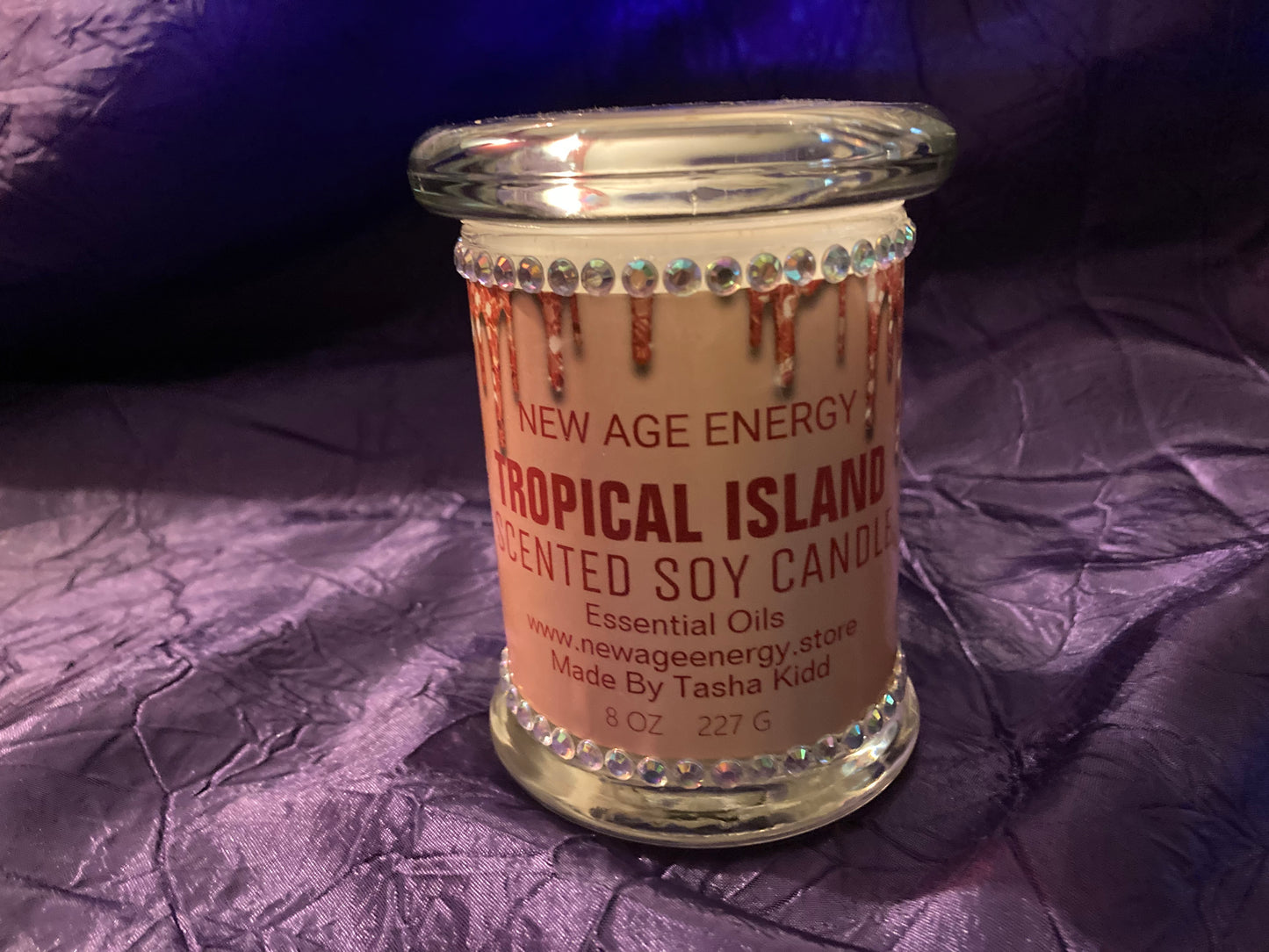 Tropical Island: Small 8 oz Scented Soy Candle