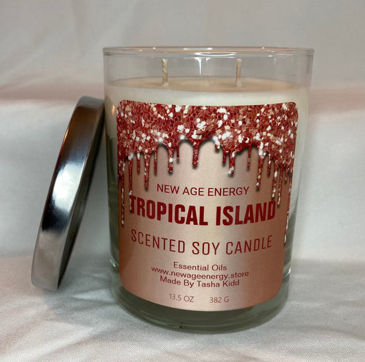 Tropical Island: Large  13. 5 oz Scented Soy Candle