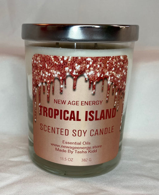 Tropical Island: Large  13. 5 oz Scented Soy Candle