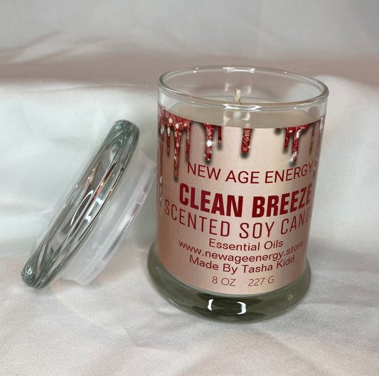 Clean Breeze: Small 8 oz Scented Soy Candle