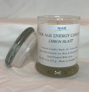 Lemon Blast: Small 8 oz Scented Soy Candle