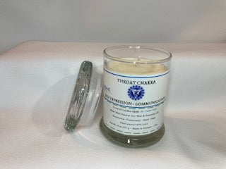 Throat Chakra: Small 8 oz Scented Soy Candle